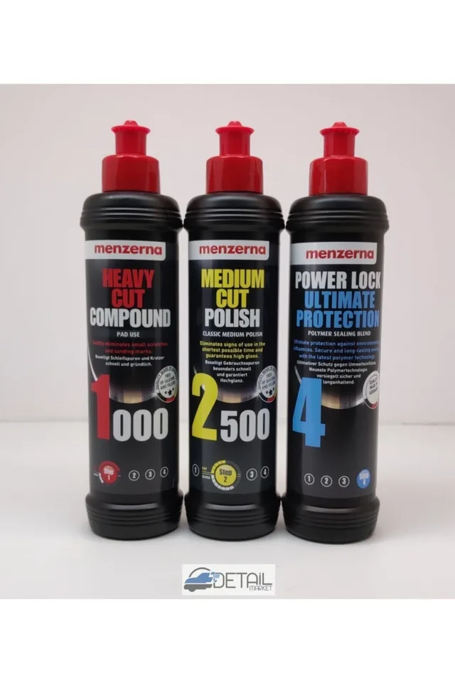 Menzerna 1000 Kalın Pasta 2500 İnce Pasta Powerlock Boya Koruma Seti 250 ml