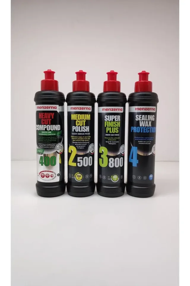 Menzerna Yeşil 400 Kalın Pasta 2500 İnce Pasta 3800 Hare Giderici Sealingwax Boya Koruma Seti 250 ml