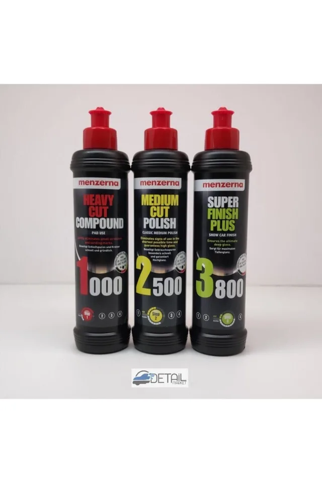 Menzerna 1000 Kalın Pasta 2500 İnce Pasta 3800 Hare Giderici Set 250 ml