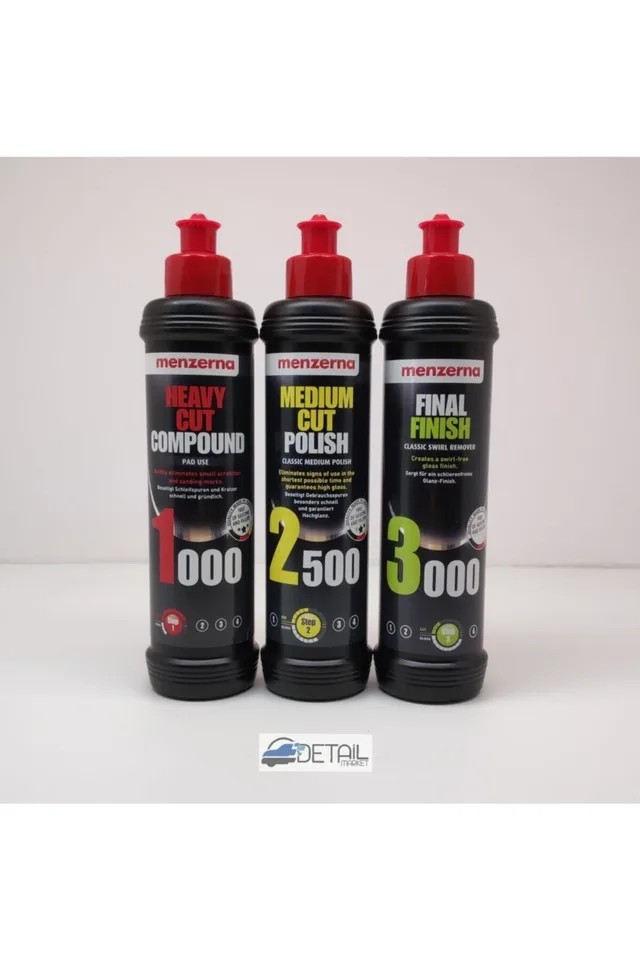 Menzerna 1000 Kalın Pasta 2500 İnce Pasta 3000 Hare Giderici Set 250 ml