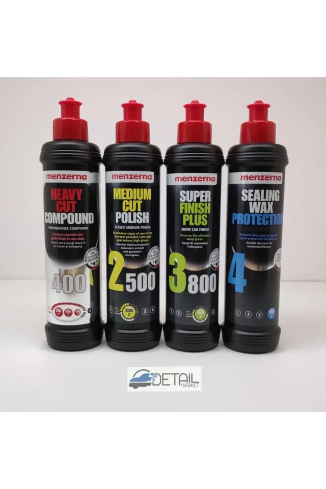 Menzerna 400 Kalın Pasta 2500 İnce Pasta 3800 Hare Giderici Sealingwax Boya Koruma Seti 250 ml