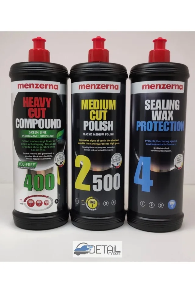 Menzerna Yeşil 400 Kalın Pasta 2500 İnce Pasta Sealingwax Boya Koruma Seti 1 lt