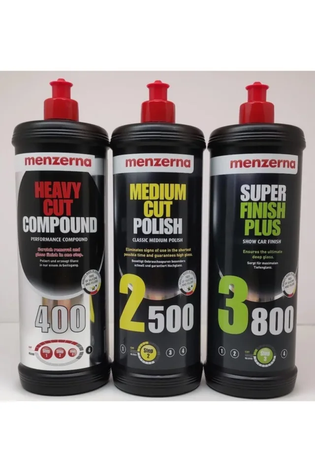 Menzerna 400 Kalın Pasta 2500 İnce Pasta 3800 Hare Giderici 1 lt