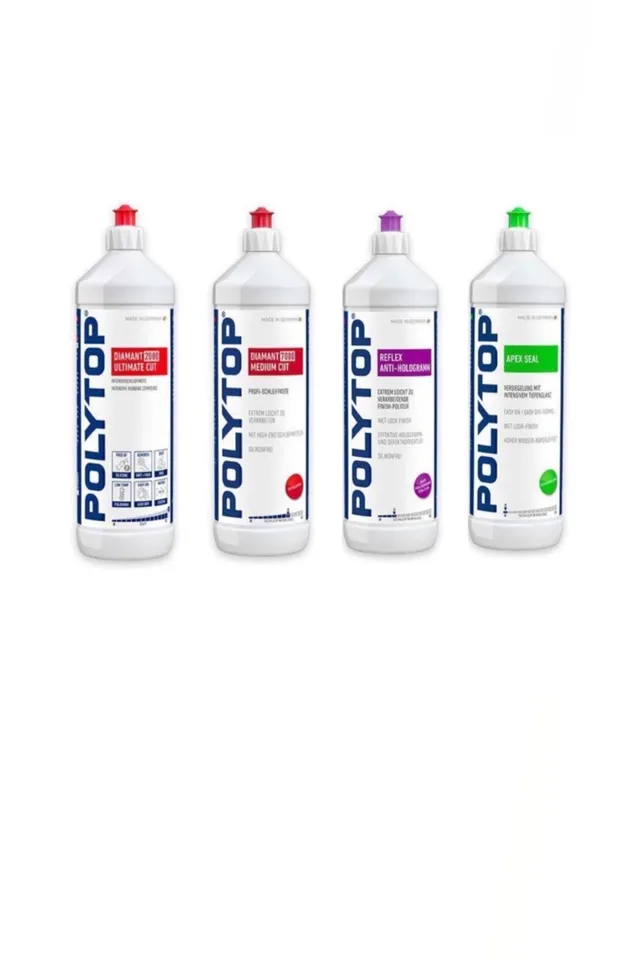 Polytop 2000 Agresif Pasta 5000 İnce Pasta Reflex Hare ve Apex Boya Koruma Seti 1 lt
