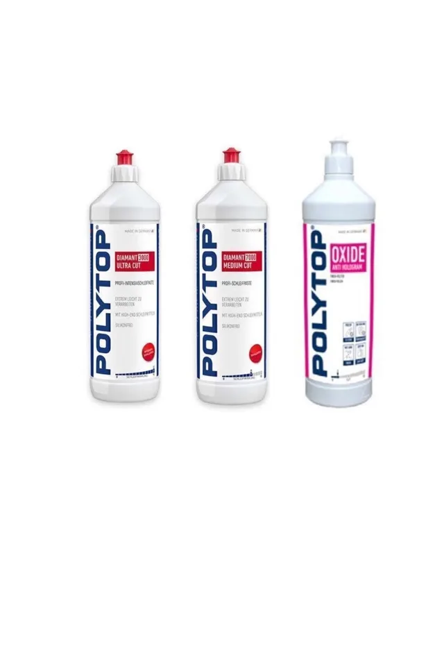 Polytop 3000 Kalın 5000 İnce Pasta Antihologram Hare Giderici Set 1 lt