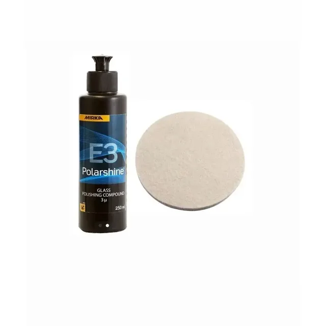 Mirka E3 Cam Pastası 250 ml ve SGCB Cam Keçesi 150 mm Set