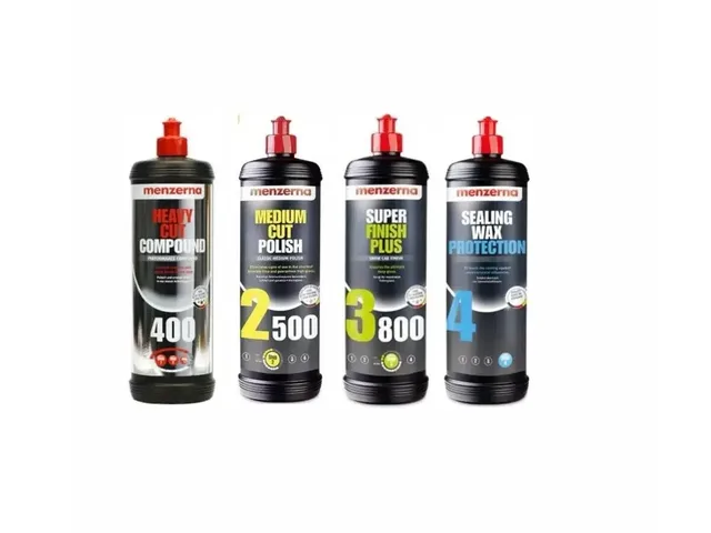 Menzerna 400 Kalın Pasta 2500 İnce Pasta 3800 Hare Giderici ve Sealingwax Boya Koruyucu Wax Seti 1 lt
