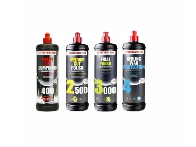 Menzerna 400 Kalın Pasta 2500 İnce Pasta 3000 Hare Giderici ve Sealingwax Boya Koruyucu Set 1 lt