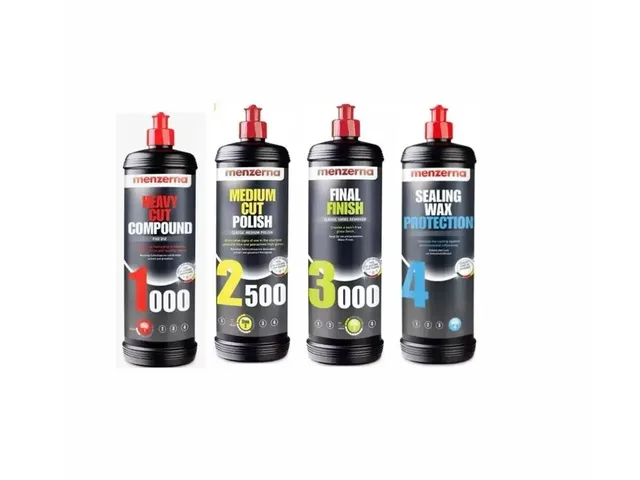 Menzerna 1000 Agresif Kalın Pasta 2500 İnce Pasta 3000 Hare Giderici ve Sealingwax Boya Koruyucu Wax Set 1 lt